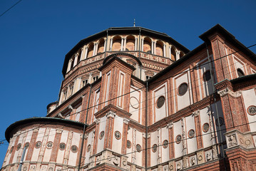 Fototapeta na wymiar Milan, Italy - February 27, 2019 : Santa Maria delle Grazie church