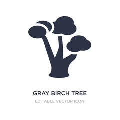 gray birch tree icon on white background. Simple element illustration from Nature concept.
