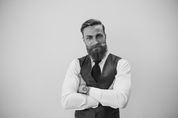 Handsome bearded businessman black and white photos