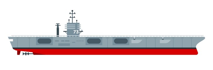 Aircraft carrier vector flat icon