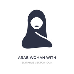 arab woman with hijab icon on white background. Simple element illustration from Other concept.