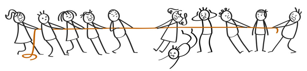 Tauziehen Strichmännchen