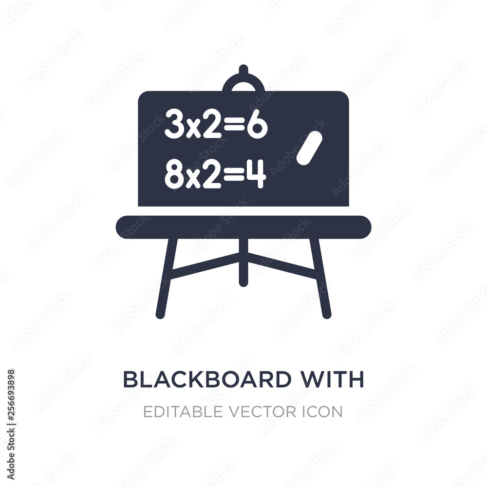 Poster blackboard with basic calculations icon on white background. simple element illustration from other 