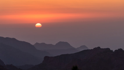 sunset on the mountain