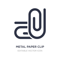 metal paper clip icon on white background. Simple element illustration from Other concept.