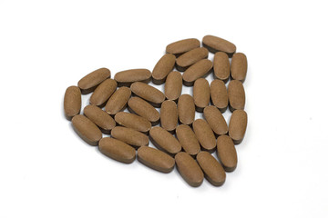 isolated heart of pills