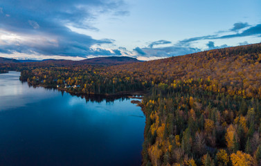 Canadian autumn, aerial view