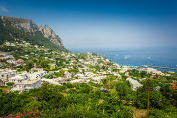 Capri island view on Mediterranean sea