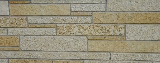 Limestone brick wall