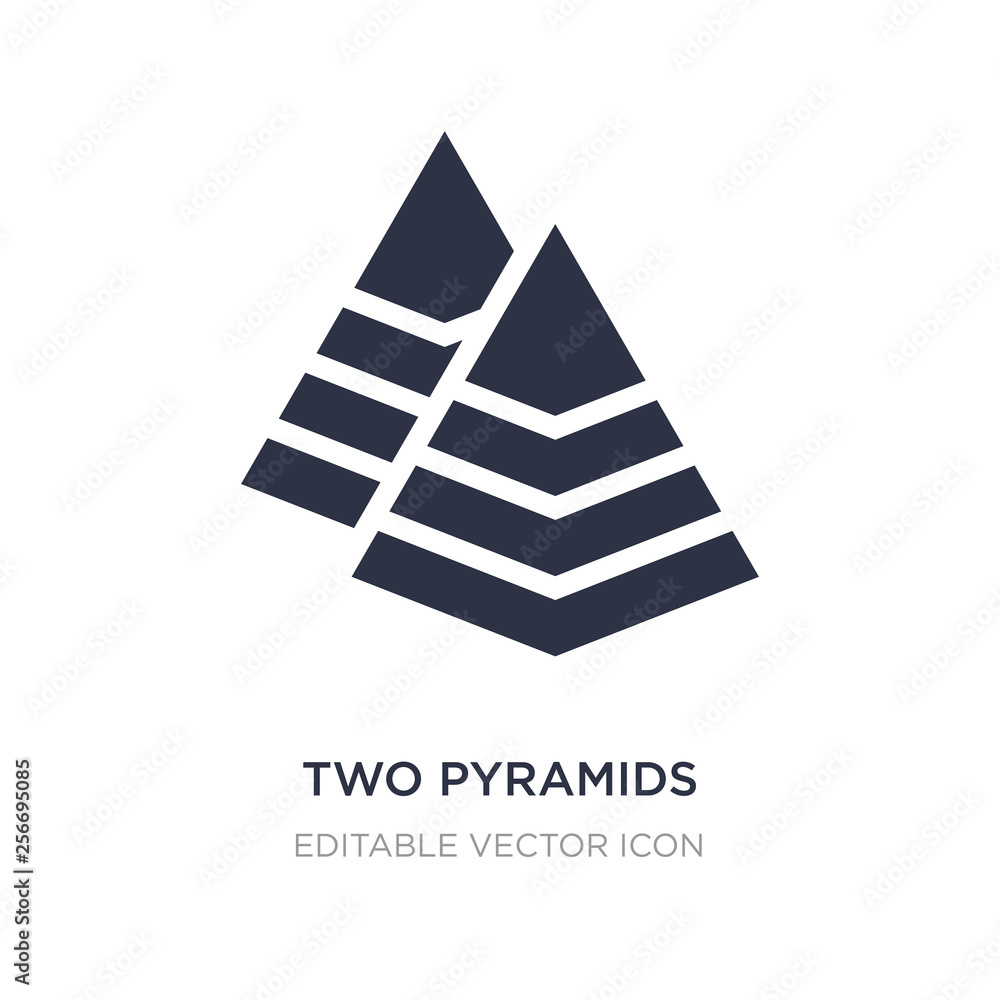 Poster two pyramids icon on white background. simple element illustration from seo and web concept.