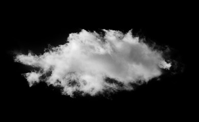 Fototapeta na wymiar White cloud on a black isolated background to overlay the image_