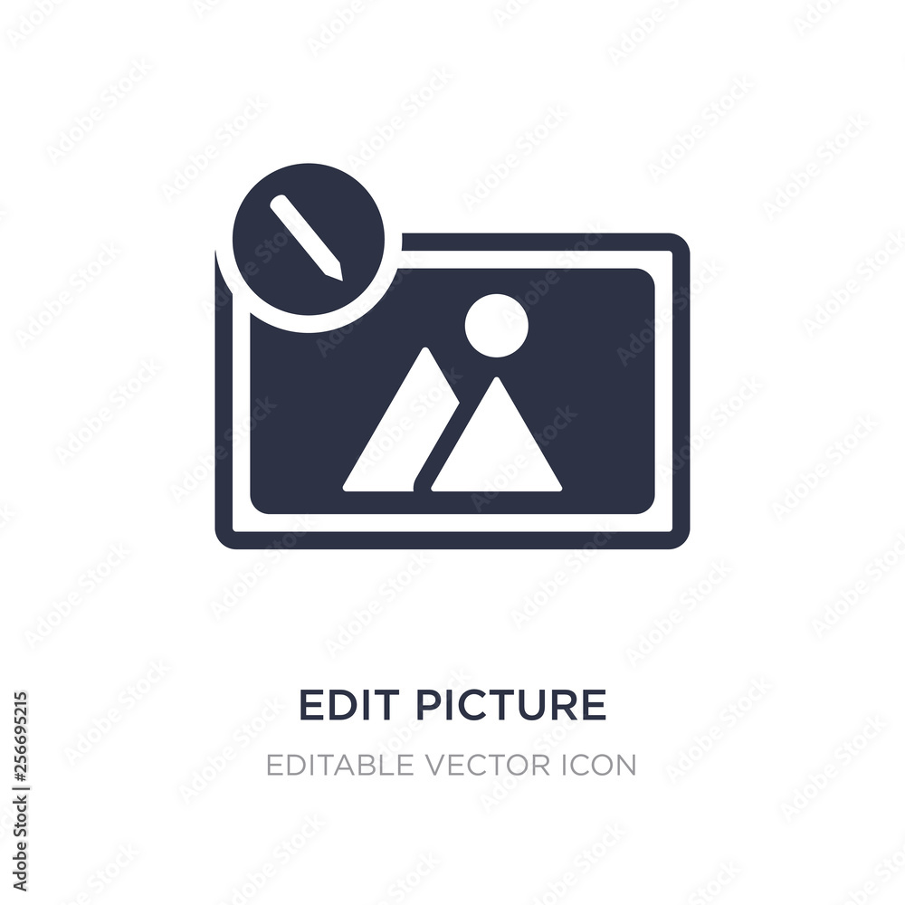 Poster edit picture icon on white background. simple element illustration from tools and utensils concept.