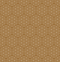 Seamless traditional Japanese ornament Kumiko.Golden color background..