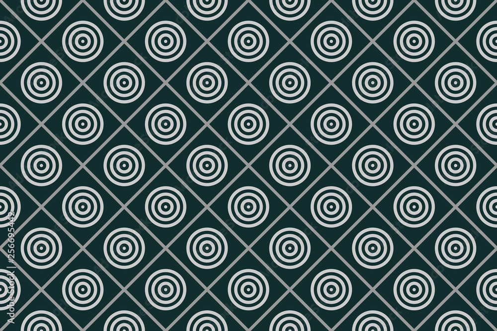 Poster circular white pattern with repeating square texture vector background