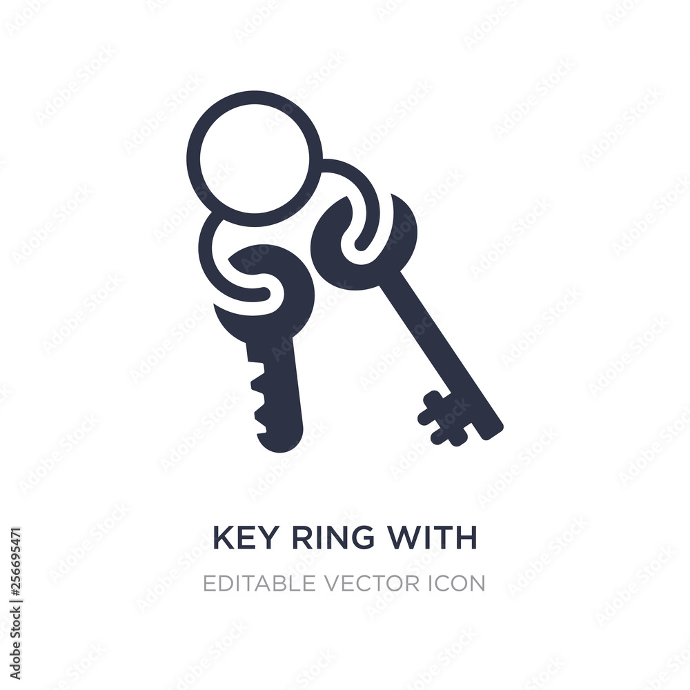Aufkleber key ring with two keys icon on white background. simple element illustration from tools and utensils