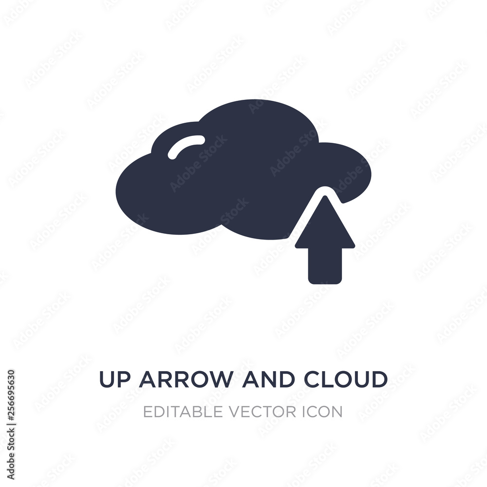 Poster up arrow and cloud icon on white background. simple element illustration from tools and utensils con