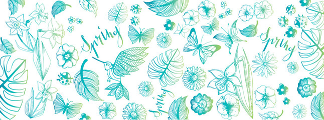 Spring illustrations banner © Orkidia