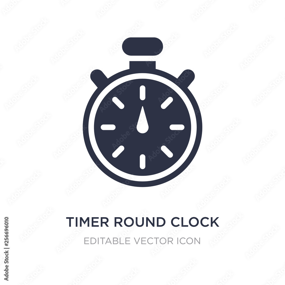 Poster timer round clock icon on white background. simple element illustration from tools and utensils conc