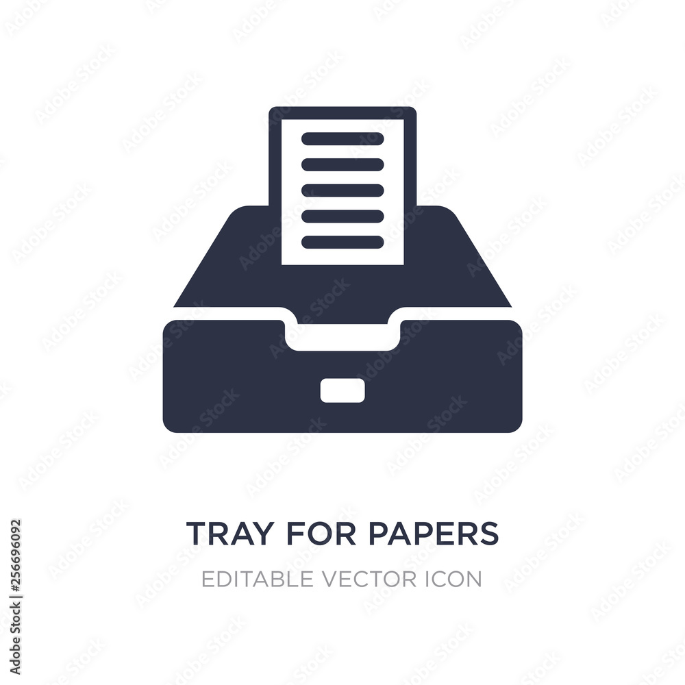 Poster tray for papers icon on white background. simple element illustration from tools and utensils concep