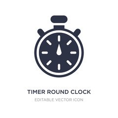 timer round clock icon on white background. Simple element illustration from Tools and utensils concept.