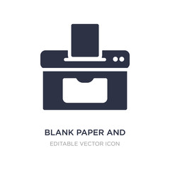 blank paper and printer icon on white background. Simple element illustration from Tools and utensils concept.