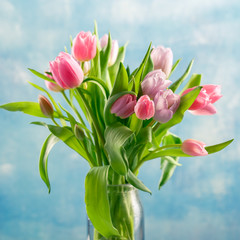 Bouquet of pink tulips