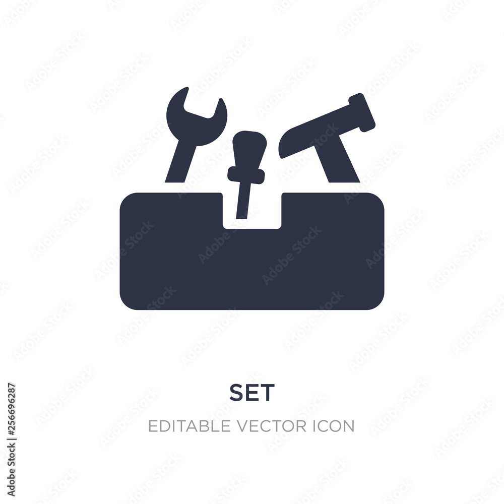 Poster set icon on white background. simple element illustration from tools and utensils concept.