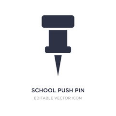 school push pin icon on white background. Simple element illustration from Tools and utensils concept.