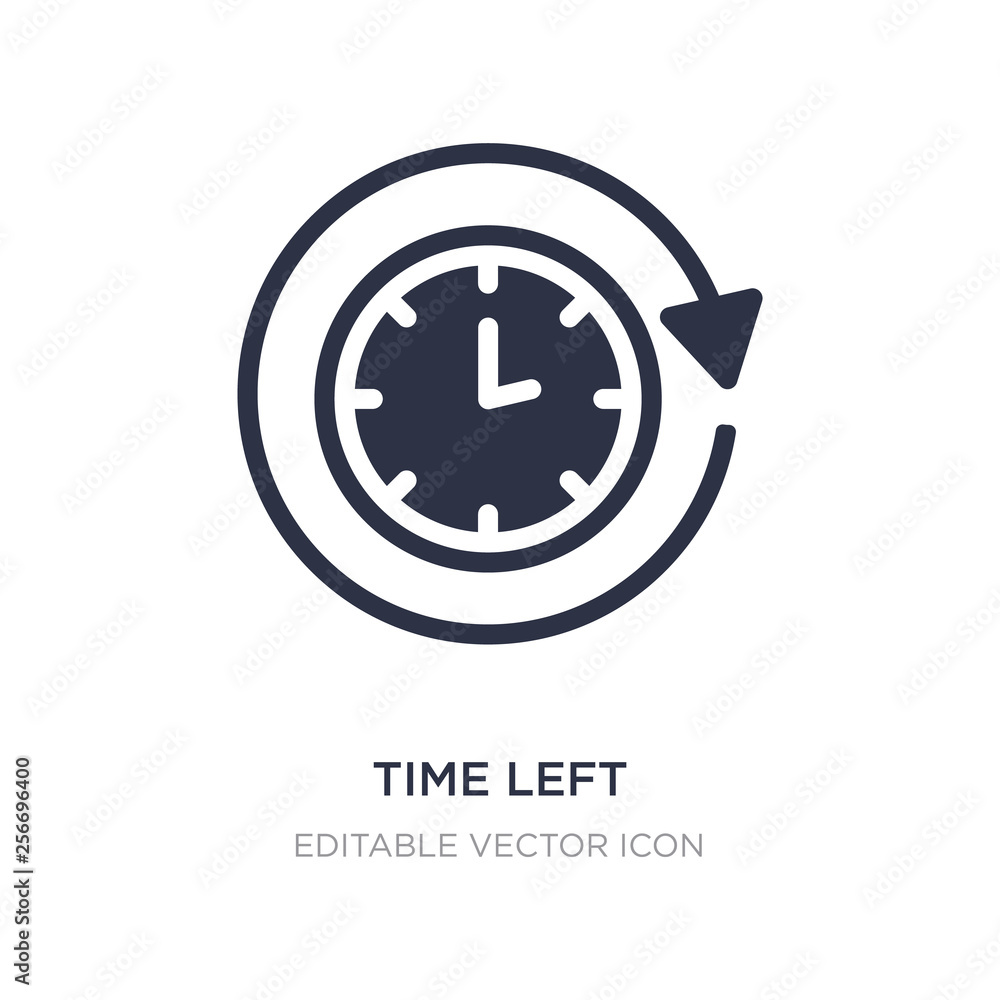 Poster time left icon on white background. simple element illustration from tools and utensils concept.