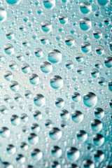 Blue water drops background