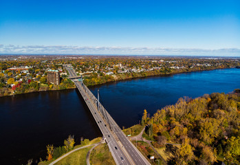 Obraz premium Montreal in autumn, aerial view