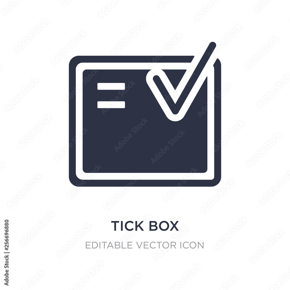 Poster tick box icon on white background. simple element illustration from ui concept.