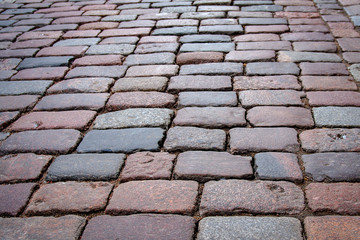 Stone Street Paving in Old Town on Spring Day