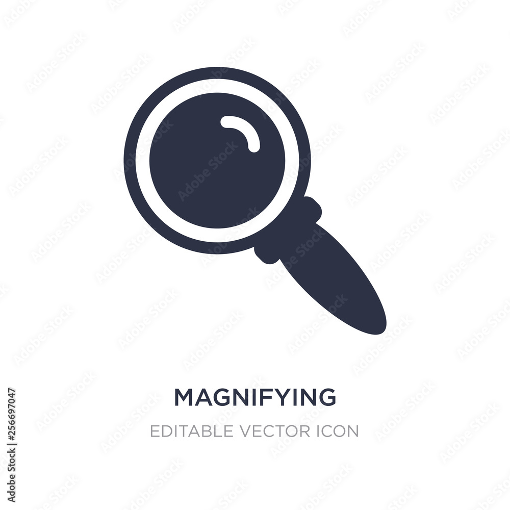 Poster magnifying glass search button icon on white background. simple element illustration from ui concept