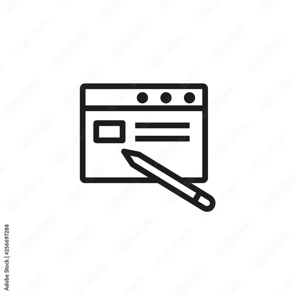 Poster web page development line icon