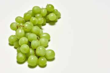 green grapes, graona grapes on a white background, fresh fruit