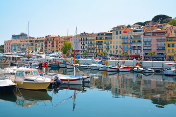 Old city and harbor in Cannes, French Riviera, France