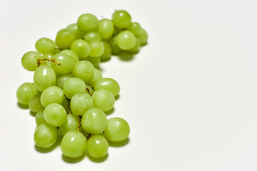 green grapes, graona grapes on a white background, fresh fruit