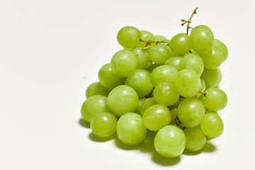 green grapes, graona grapes on a white background, fresh fruit