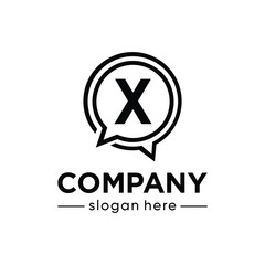 alphabet letter with bubble talk logo concept