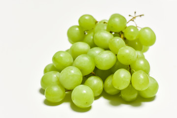 green grapes, graona grapes on a white background, fresh fruit
