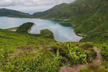 Vista de la Lagoa do Fogo, en San Miguel.