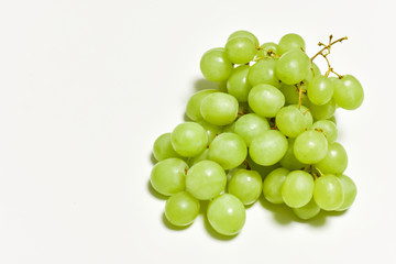 green grapes, graona grapes on a white background, fresh fruit