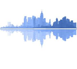 Fototapeta na wymiar city, panorama, 3d illustration