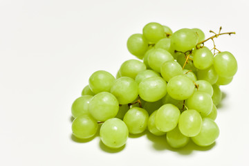 green grapes, graona grapes on a white background, fresh fruit