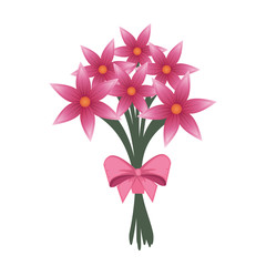 Fototapeta premium beutiful flowers bouquet with bowtie