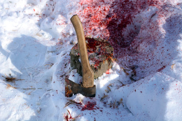 blood on the snow