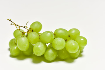 green grapes, graona grapes on a white background, fresh fruit