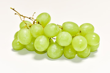 green grapes, graona grapes on a white background, fresh fruit