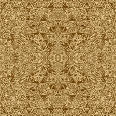 Gold mosaic abstract element and kaleidoscope backdrop,  background.